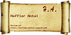 Heffler Antal névjegykártya